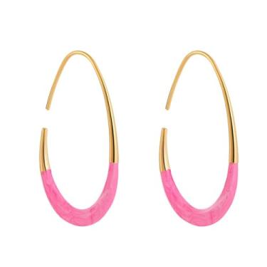 Imagem de Bi&Yamigeo Brincos de argola aberta em gota para mulheres, revestimento esmaltado, oval, puxar através de gota de água rasgada, Latão, Sem pedra preciosa