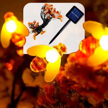 Imagem de Fio De Fada Led Recarga Solar Cordão De Luz 9.5 Metros Áreas Externas 