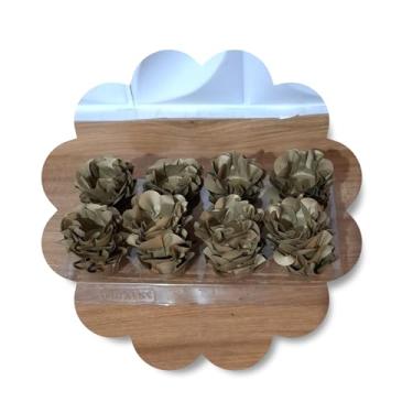 Imagem de Forminhas para Doces, 80 Peças Decorativas em Formato de Flor para Festas, Casamentos e Aniversários (Ouro)