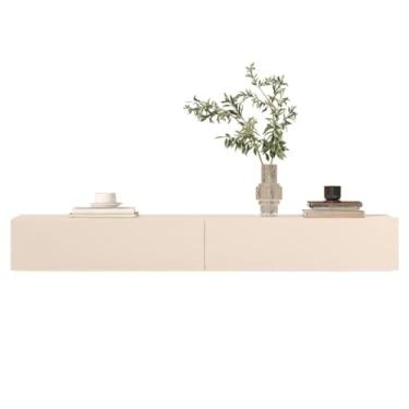 Imagem de Rack Suspenso para TV com 2 Portas,Design Moderno para Parede e Painel