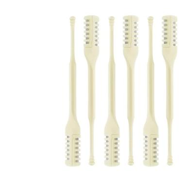 Imagem de Conjunto de aparador de pelos de narina creme, 6 peças: cortador de dupla face 2 em 1 rotativo de 360° atualizado + escova de limpeza macia para todos