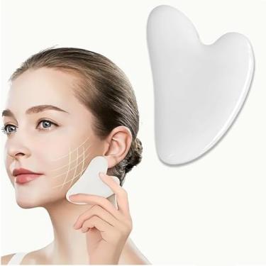 Imagem de Ferramenta Gua Sha em forma de coração de resina para terapia de massagem corporal no pescoço nas costas – Ferramenta de raspagem de drenagem linfática, antienvelhecimento, alívio da dor