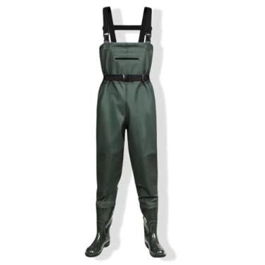 Imagem de Hip Waders Calças de pesca estilo wader para áreas externas, masculinas e femininas, botas de proteção grossa para os joelhos, cinto ajustável na cintura(Green,45 EU)