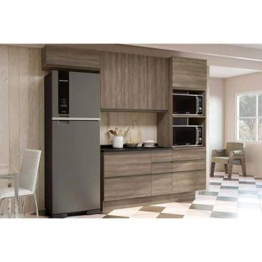 Imagem de Cozinha Modulada Kappesberg Maxxi 5 Peças (2aéreo+1balcão+1paneleiro+1complemento) C5p23 Nogal-kappesberg