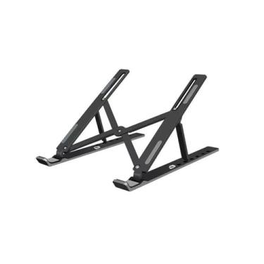 Imagem de Suporte de plástico ajustável para laptop – Elevador portátil dobrável para laptop tamanho pequeno preto BLC1043-01