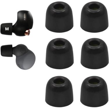 Imagem de Generic Pontas auriculares de substituição de espuma viscoelástica para Sony WF 1000XM4/1000XM5, compatível com a série XBA MDR WF, tamanho M, 3 pares, preto