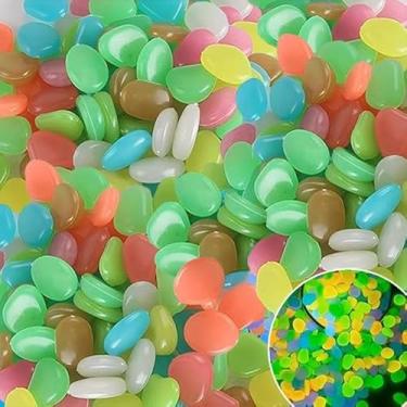Imagem de 200 peças de pedras brilhantes artificiais - enchimento de vaso para centros de mesa, pedras decorativas para frascos, jardins, aquários e artesanato (luz Coloful ativada à noite)