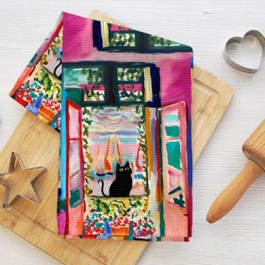 Imagem de Toalhas de cozinha de pintura a óleo, toalha de mão macia absorvente, panos de prato de waffle para cozinha, banheiro, sala de estar, casa, presentes de inauguração de casa para mulheres mãe tia 2