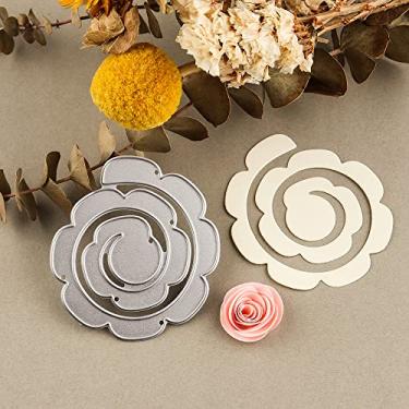 Imagem de Matrizes de corte de metal floral em espiral 3D para fazer cartões, faça você mesmo, scrapbooking, dia dos namorados, dia das mães, cartão de decoração, estêncil em relevo, materiais de arte, cortes