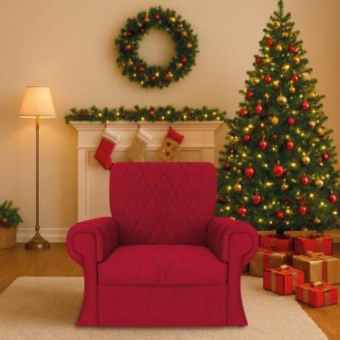 Imagem de Poltrona Natalina Papai Noel Santa Claus Suede - Doce Sonho Móveis, Ve