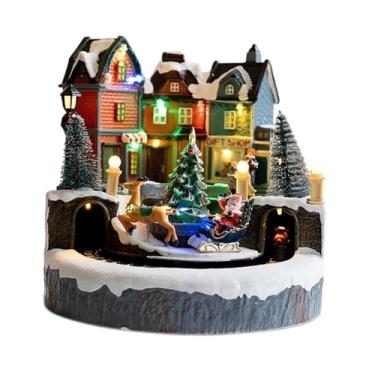 Imagem de shamjina Decoração de casa iluminada de Natal, decoração de mesa, escultura de novidade, ornamento de castelo brilhante para vitrine de loja, restaurante e, Style B