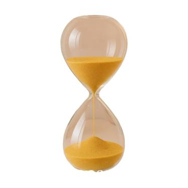 Imagem de Ampulheta Decorativa Vidro Luxo | Relógio de Areia 15/5/30 Min Vidro Resistente Escritório e Sala(AREIA DOURADA LISA 5 MINUTOS)