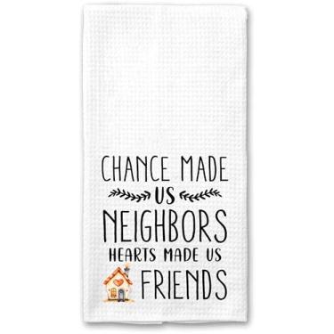 Imagem de GoGiArt Toalha Chance Made Us Neighbors - Saudação de inauguração de casa - para cozinha e banheiro - Presente doce para amigos vizinhos