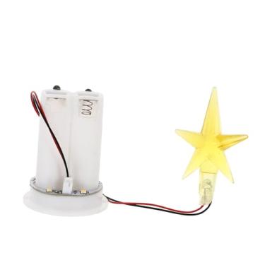 Imagem de 1 luminária luminosa de pentagrama de árvore de Natal para decoração de festas de Natal, luz eletrônica operada