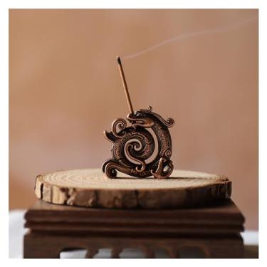 Imagem de Porta-incenso decorativo Lucky feng shui cobre dragão chinês criativo retro suporte de incenso doméstico linha interior queimador decoração casa artesanato