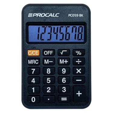 Imagem de Calculadora, Procalc, 8 Dígitos, Preta, PC059BK