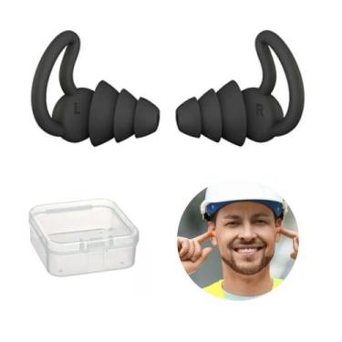 Imagem de Tampão de Ouvido Protetor Auricular Antirruído Abafador para Dormir Es