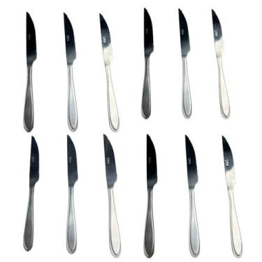 Imagem de Kit com 12 facas de churrasco star gp081 cxm 300 em aço inox - GP INOX