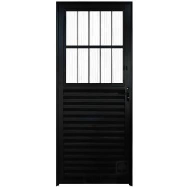 Imagem de Porta Postigo de Alumínio com 80x210cm Direita Preto - PTORD2238D - HALE