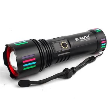 Imagem de Lanterna Tática LED Canhão de Luz  3000 Lumens 23 cm Recarregável USBC