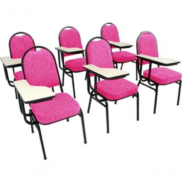Imagem de Kit Com 6 Cadeiras Para Auditórios Linha Hotel Rosa