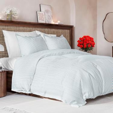 Imagem de Conjunto de capa de edredom queen size - capa de edredom floral extra macia 224 x 239 cm com 2 fronhas - Conjunto de cama floral confortável, aconchegante e respirável - Hotel luxuoso e sem