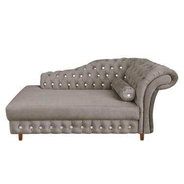 Imagem de Divã Chesterfield Juliette 160cm Pés Chanfrado Marrom Rato