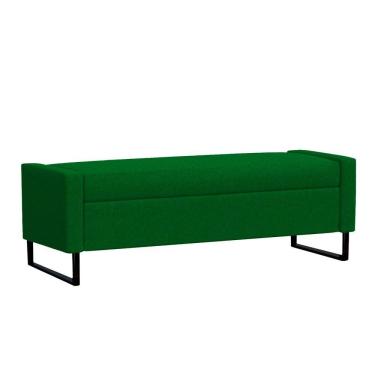 Imagem de Recamier Bau Paris Base De Metal 1,20m Suede Verde - Inova Decorações