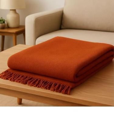 Imagem de Manta Para Sofá Cama Kit 300M x 180M Metros King Super Gigante 100% Algodão Premium,manta para sofá,capa para sofá(Terracota)