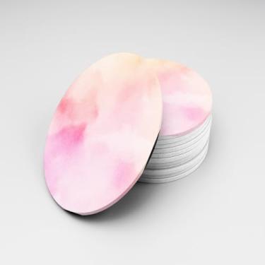 Imagem de Porta Copos Com Ilustração Personalizada Pink And Orange Watercolor 10.5x10.5 cm