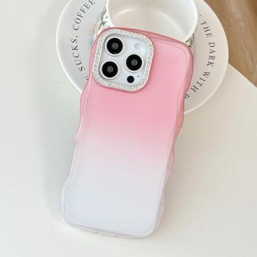 Imagem de Capa protetora à prova de choque com efeito degradê de diamante e flash, rosa, para iPhone 16e