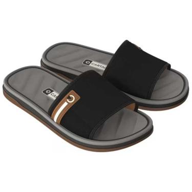 Imagem de Chinelo Slide Masculino Málaga Sport Preto Cinza Cartago 12377-BJ525-Masculino