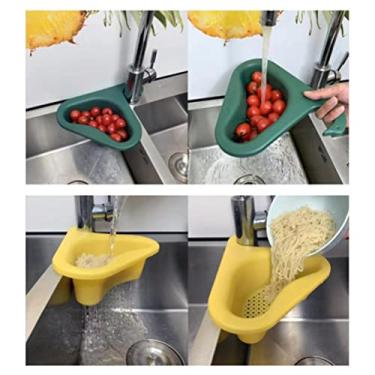 Imagem de AYNEFY Pia Filtros de Cesta, Prateleira de Drenagem de Pia Suspensa Com Organizador de Banheiro de Cozinha, Design de Economia de Espaço, Material Ambientalmente Amigável, Uso Multifuncional para