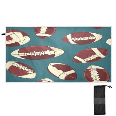 Imagem de Blueangle Toalha de praia retrô de rugby - Toalhas de viagem compactas e leves - Toalha de secagem rápida super absorvente para natação, acampamento e férias (332)