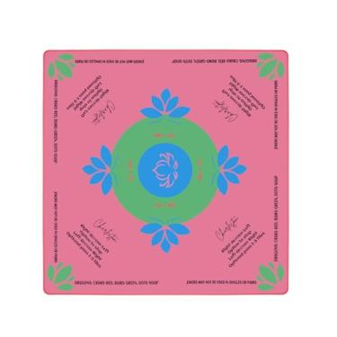 Imagem de Dawnrait® Mahjong Mat for Table with Rules - 33" Pink Neoprene American Mah Jong Table Cloth - Mahj Accessories and Gifts - Noise Reduction & Non-Slip Top Cover for Domino Pocker Card Tiles Board Game