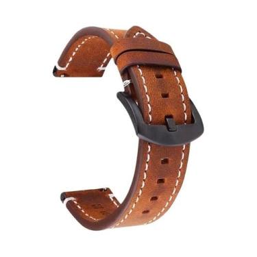 Imagem de Pulseira De Couro Retro Para Relógio 18mm 20mm 22mm 24mm Para Samsung 