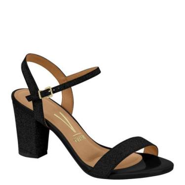 Imagem de Sandália Feminina Salto Médio Grosso Festa Vizzano 6262.474, Preto gli