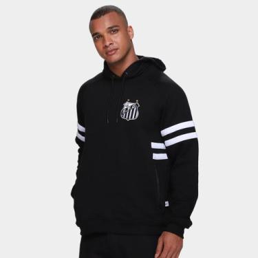 Imagem de Moletom Santos Com Capuz Masculino - Surf Center, Preto, Branco, P
