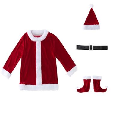 Imagem de Modshliving Fantasia masculina de luxo verde peludo de Natal adulto vermelho Papai Noel cosplay roupas de Halloween com máscara para mulheres (verde-b, P)