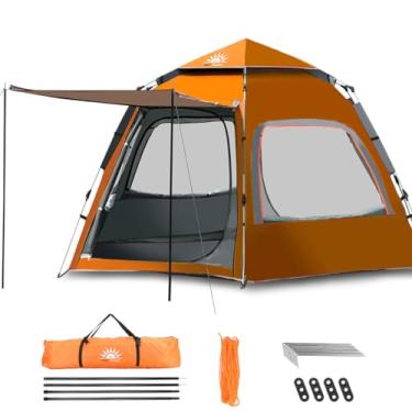 Imagem de Barraca De Camping Automática Rápida Acomoda 6-8 Pessoas Com Varanda, 280x280x160cm (Laranja)