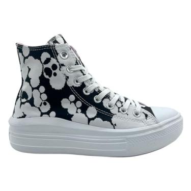 Imagem de Tênis Converse All Star Move Plataforma Hi - Cano Médio, Confortável, Versátil, Original e Ideal para o Dia a Dia (Preto/Branco/Rosa, BR, Adulto, Numérico, 37)