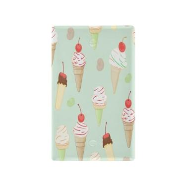 Imagem de Wassud Placa de cobertura de interruptor de luz, capas de tomada decorativas, placa de parede para tomadas elétricas, sorvete, tampas de tomada de interruptor único