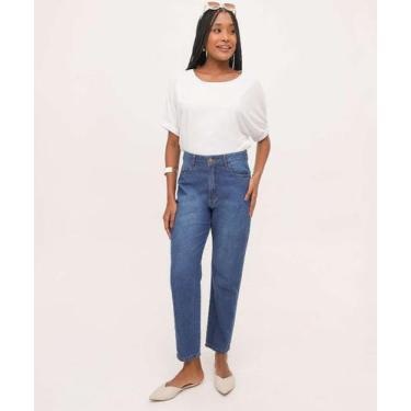 Imagem de Calça Mom Jeans Bolsos-88004 - Akiyoshi, 40, Jeans azul