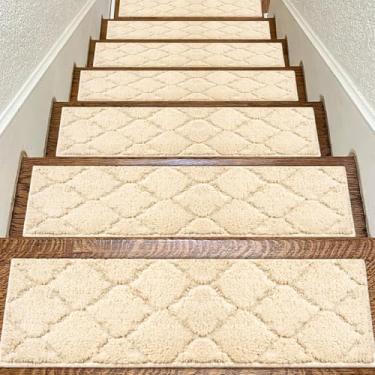 Imagem de BAGAIL Passos de escada macios antiderrapantes para degraus de madeira, 4 peças de 71 cm x 23 cm para piso de madeira e azulejo, corredor de escada reutilizável e sem resíduos para crianças, idosos e