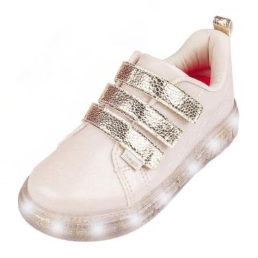 Imagem de Tênis Infantil Menina Pampili 721.049 Yumi Nude Dourado-Feminino