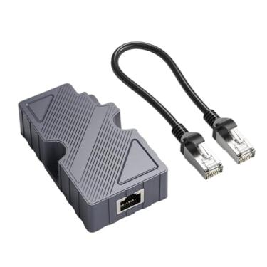 Imagem de Kit de cabo Ethernet adaptador Dishy V2 RJ45 com injetor POE de alta velocidade 10/100/1000 Mb/s Pino T568B para conexão de Internet via satélite Material ABS