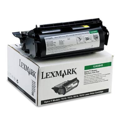 Imagem de Cartucho de toner Lexmark 12A5845 de alto rendimento, preto - em embalagem de varejo