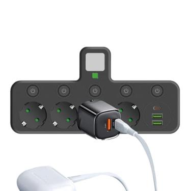 Imagem de Adaptador De Tomada De Viagem | Proteção Contra Sobrecarga 2500w Multi-Porta,Carregador de Parede UE com Várias Saídas | Para Telefone Laptop Eletrônicos Em Viagens E Negócios