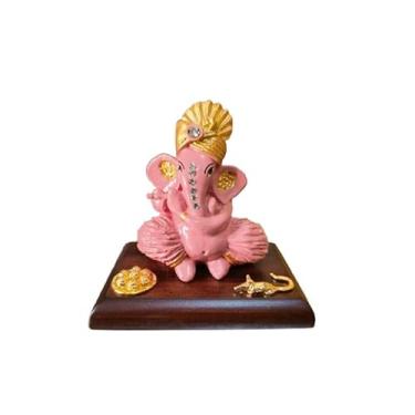 Imagem de Sahishnu Online & Marketing Estátua Ganesha para painel de carro, estátua de Ganesha para carro, casa, escritório, presente de Diwali, mini Ganesha Idol (marrom)