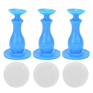 Imagem de Suporte de rolha de porta de borracha azul para máquina de lavar roupa design de ventosa de porta de carga frontal pacote com 3